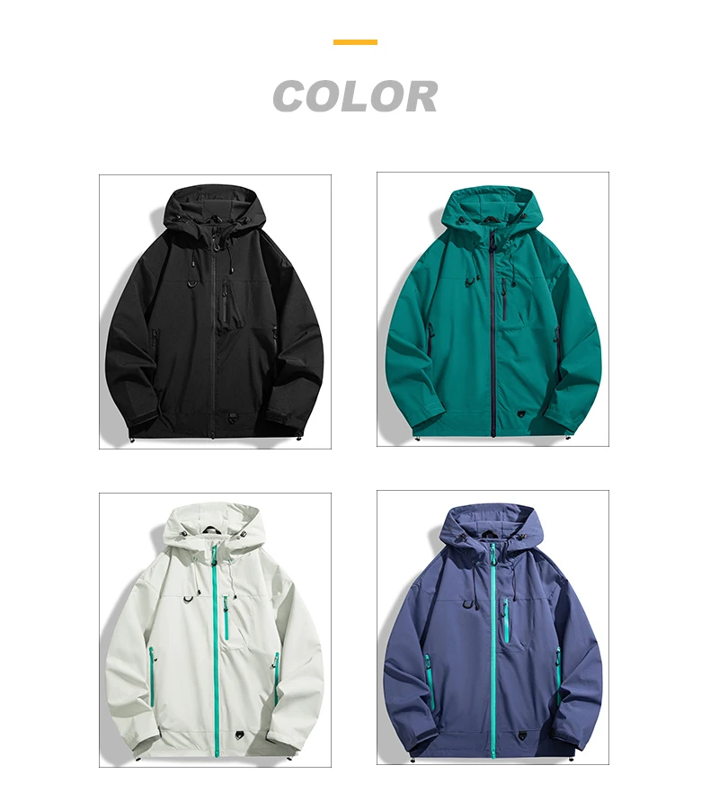LNGXO Men Women Waterproof Hiking Jacket Trekking Camping Mountaineering Windbreaker Unisex Outdoor Sport Windproof Rain Coat