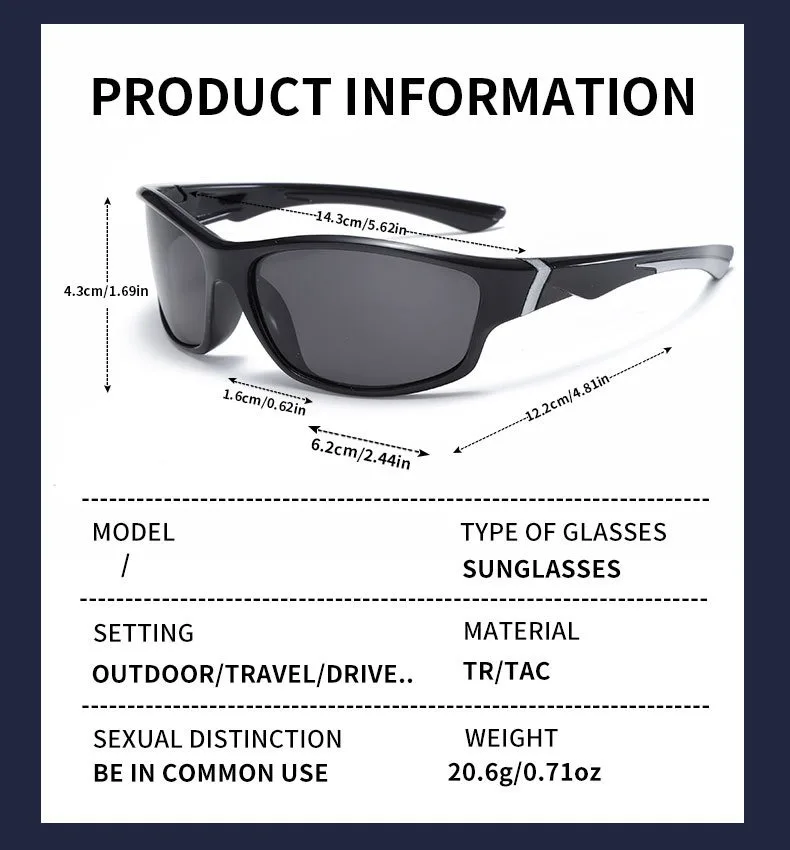 Okum Fashion Polarized Glasses UV400, Anti-UV, Anti-Glare, Strong Light, Suitable for Cycling, Driving, Fishing, Etc