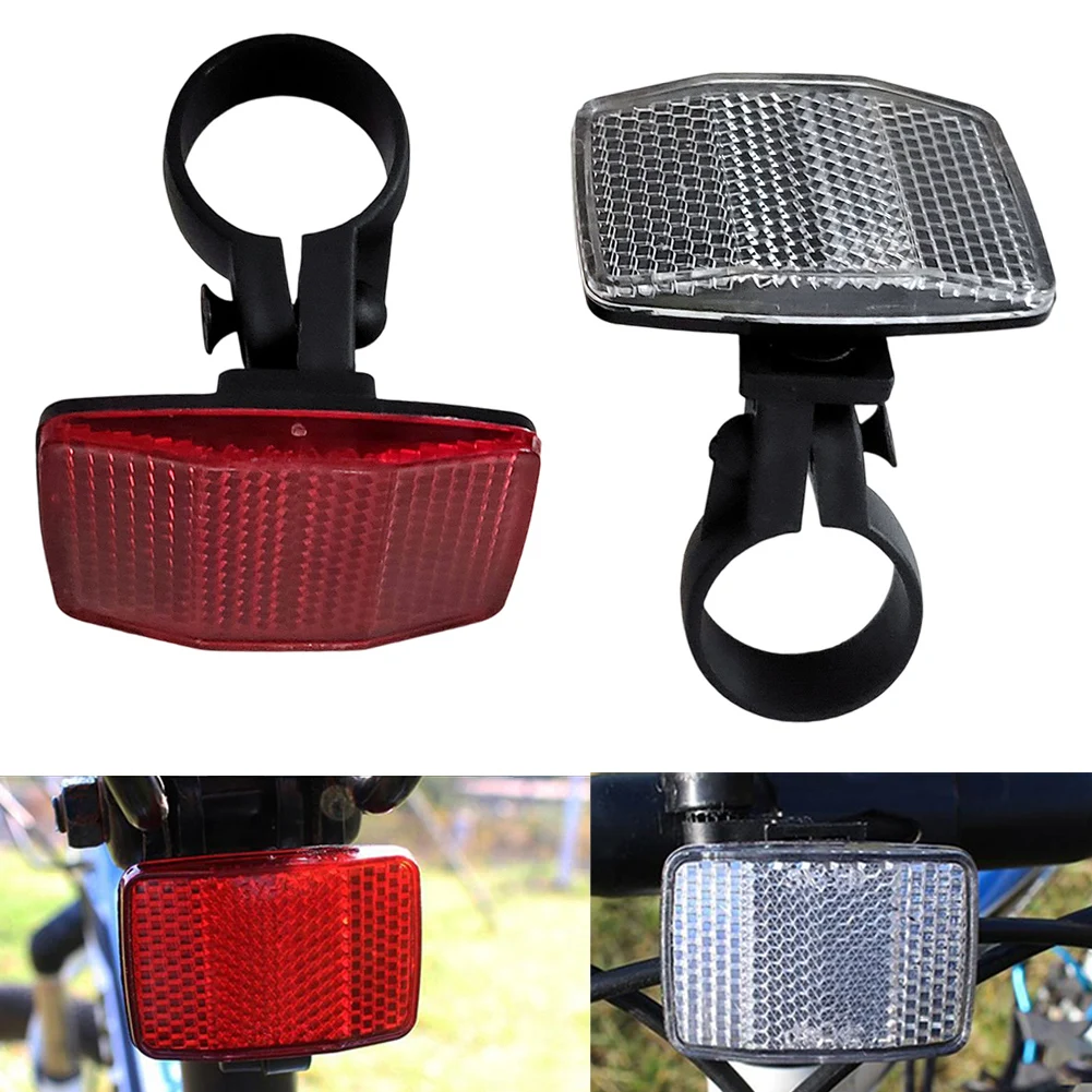Bicycle Reflectors Front Rear Warning Light Safety Lens Fits 31.8mm Handlebar Seatpost For MTB Bike Bicycle Accessorie