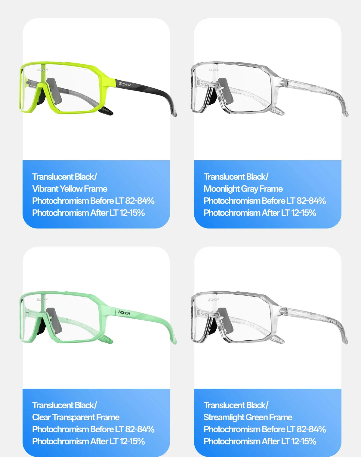 SCVCN Outdoor Cycling Glasses Men Bike UV400 Eyewear Sports MTB Road Goggles Bicycle Women Driving Hiking Climbing Sunglasses