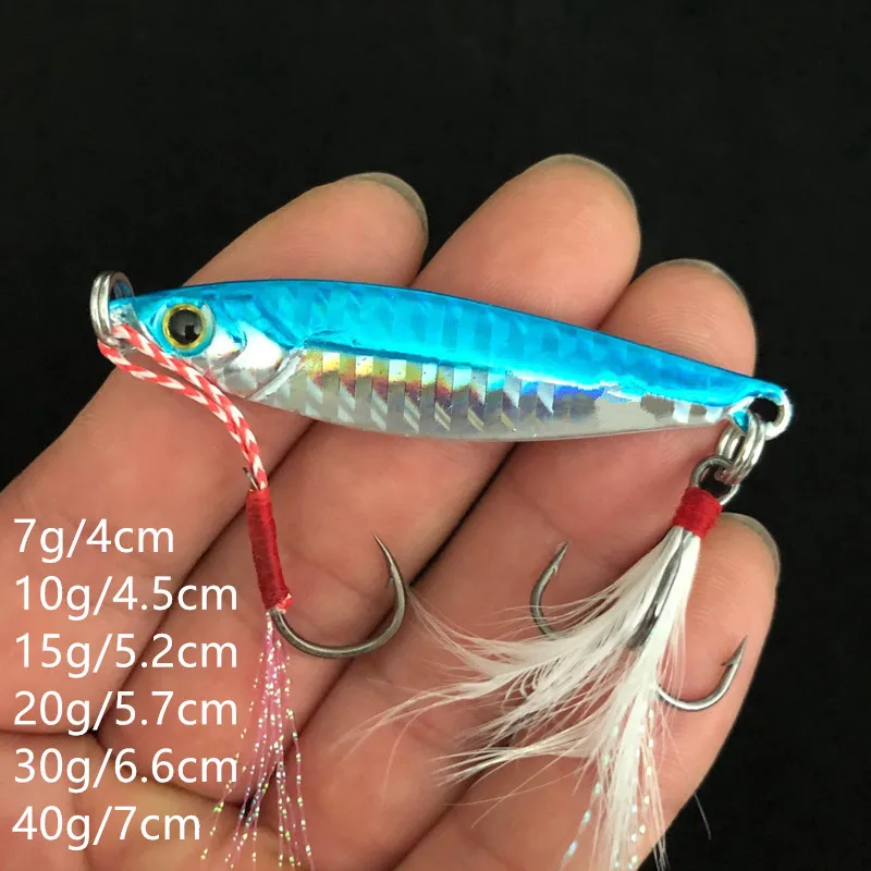 Shore Cast Fishing Lure Slow Jigbait 7g/10g/15g/20g/30g/40g Metal Jig Artificial Lure Bait 1 Pcs