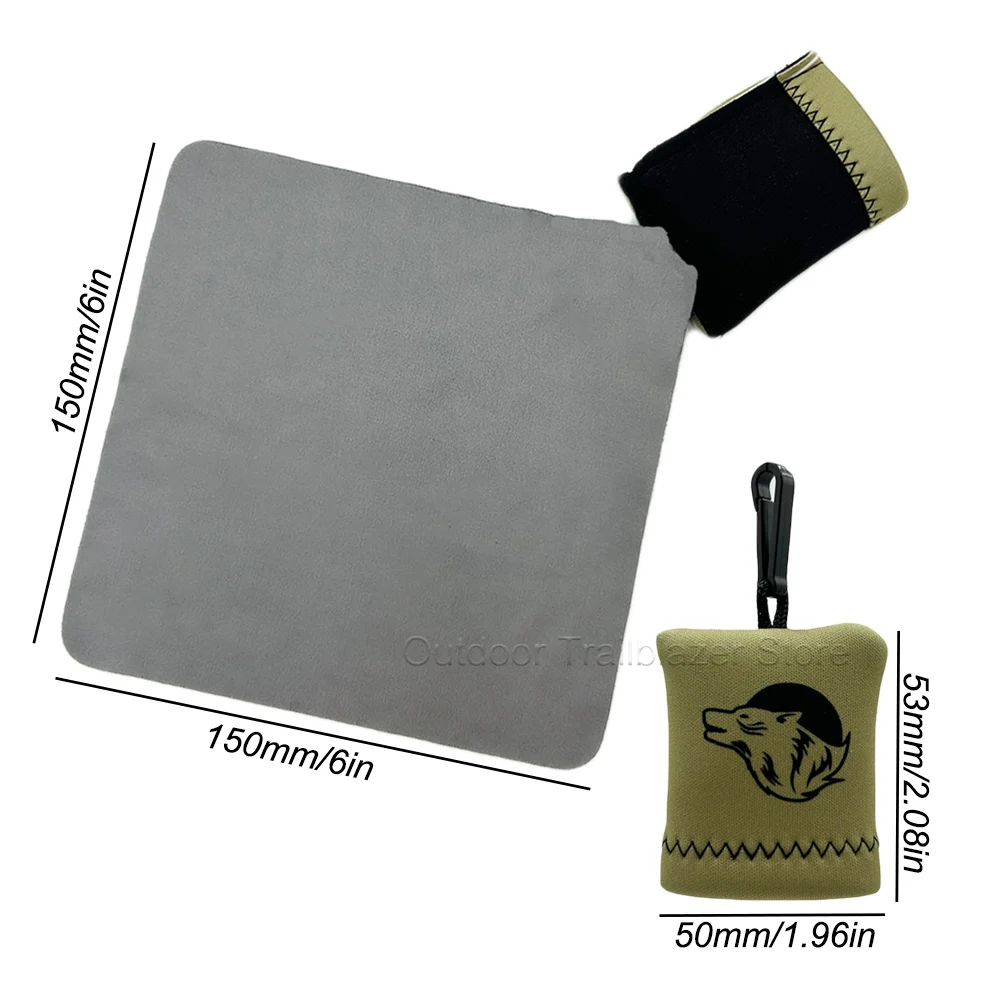 Tactical Ultra-Fine Fibers Cleaning Cloth Hanging One-piece Folding Storage Washable for Binoculars Scopes Glasses Screens