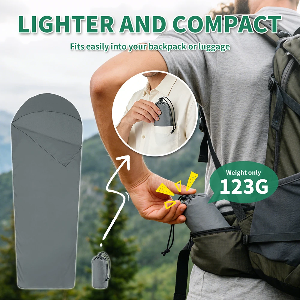 MAPLEAF Sleeping Bag Liner Camping Sheet Outdoor Travel Hiking Camping Sleeping Bag Lightweight Portable Summer Sleeping Bag