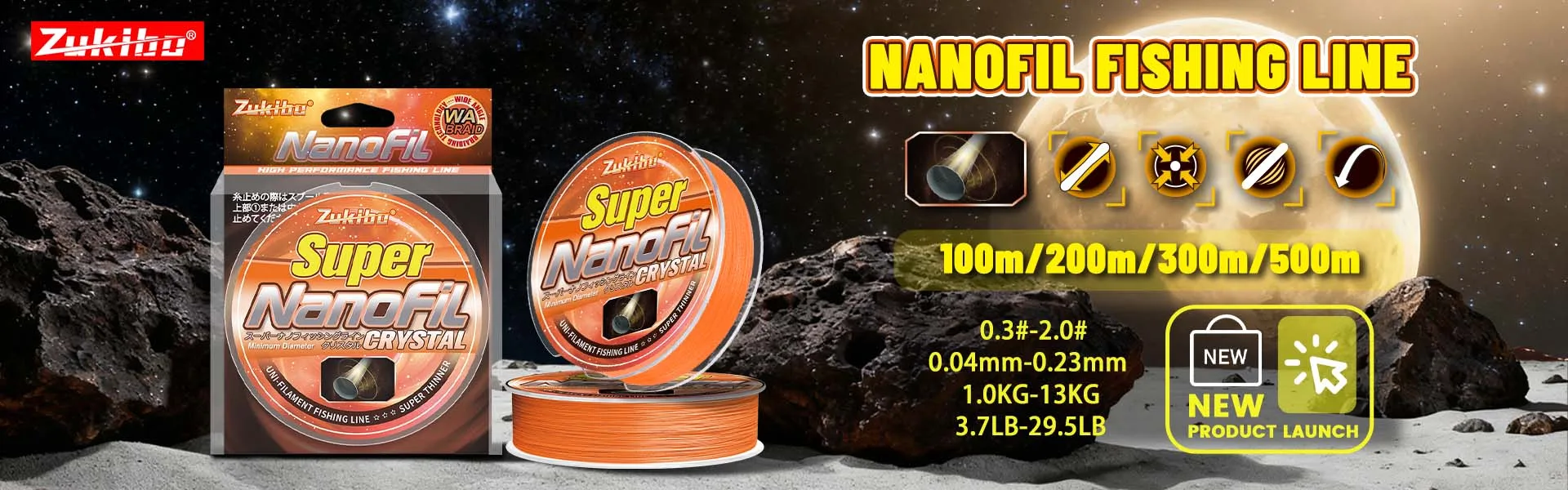 ZUKIBO Nanofil Crystal Unifilament Fishing Line Green Smooth Thin Line Abrasion Resistant Zero Memory for Spinning Reels