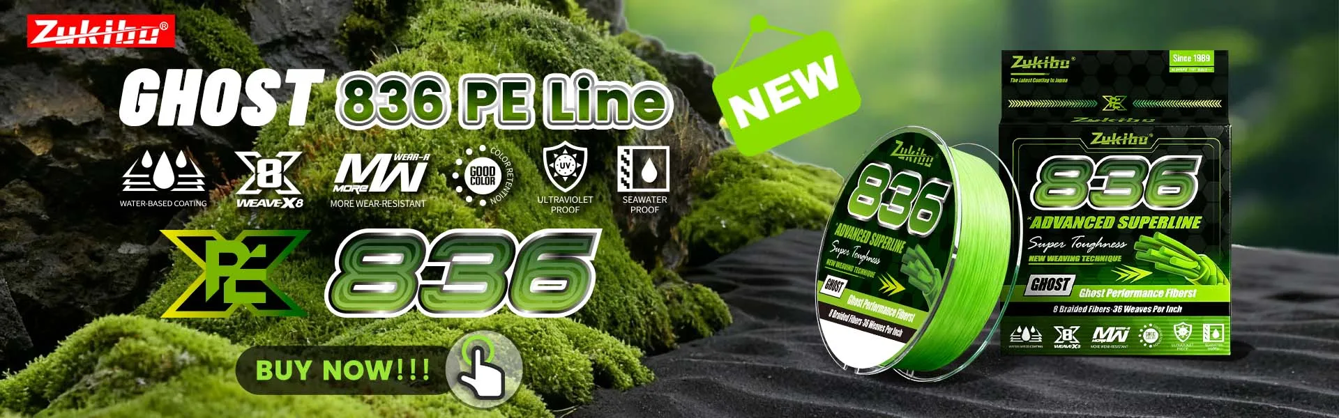 ZUKIBO Nanofil Crystal Unifilament Fishing Line Green Smooth Thin Line Abrasion Resistant Zero Memory for Spinning Reels