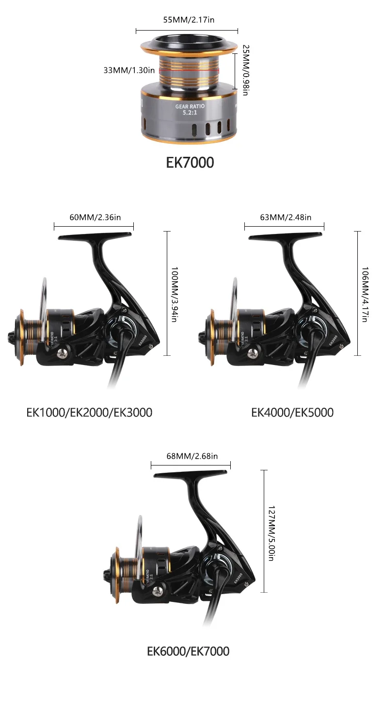 Fishing Reel, 13BB Freshwater Fishing Reels, Ultra Smooth Powerful Saltwater Spinning Reel, 5.2:1 Gear Ratio Waterproof Reel