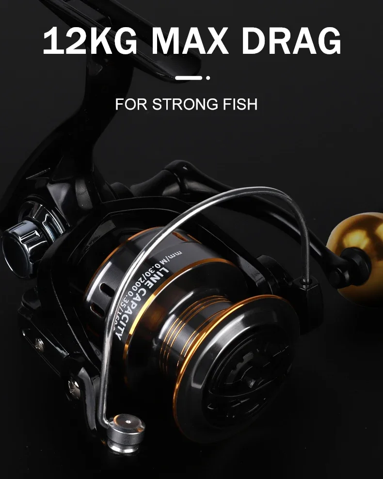 Fishing Reel, 13BB Freshwater Fishing Reels, Ultra Smooth Powerful Saltwater Spinning Reel, 5.2:1 Gear Ratio Waterproof Reel