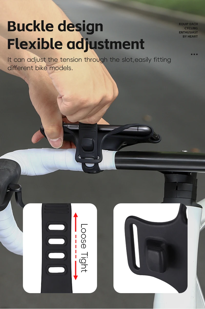 WEST BIKING Bicycle Cell Phone Holder Road Bike MTB Silicone Mobile Phone Holder Normal Shaped Handlebar Universal Accessories