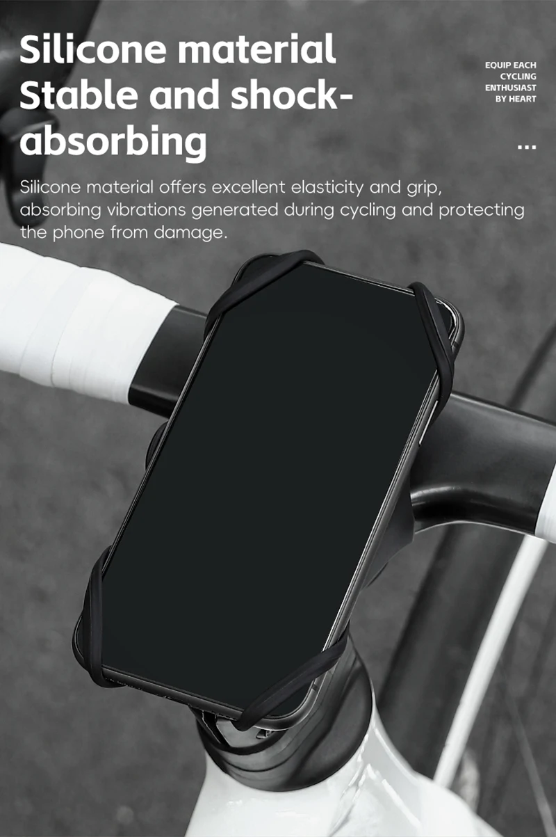 WEST BIKING Bicycle Cell Phone Holder Road Bike MTB Silicone Mobile Phone Holder Normal Shaped Handlebar Universal Accessories