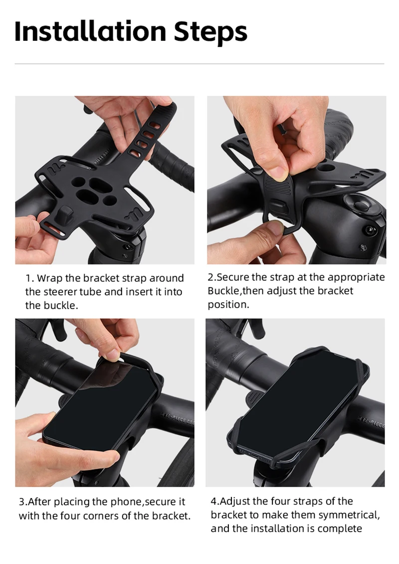 WEST BIKING Bicycle Cell Phone Holder Road Bike MTB Silicone Mobile Phone Holder Normal Shaped Handlebar Universal Accessories