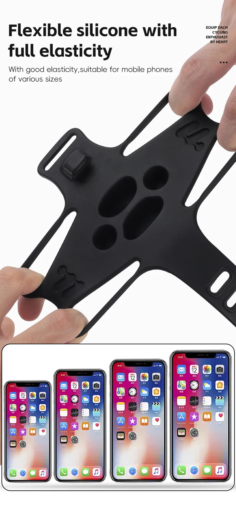 WEST BIKING Bicycle Cell Phone Holder Road Bike MTB Silicone Mobile Phone Holder Normal Shaped Handlebar Universal Accessories
