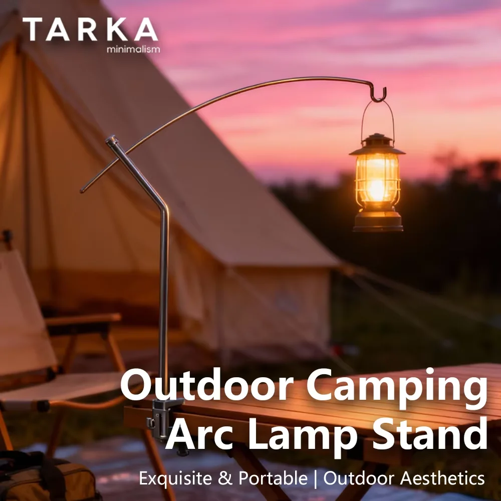 TARKA Camping Lantern Stand Light Holder Ultralight 360° Adjustment Tabletop Light Stand Universal Desktop Lighting Hanging Rack
