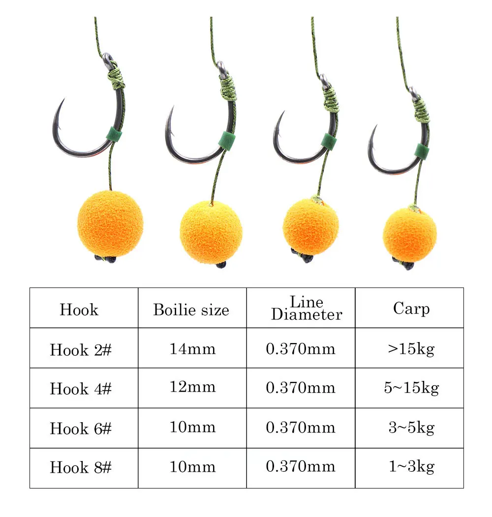 6pcs Carp Fishing Ready Tied Hair Rigs Alloy Steel Carp Fishing Hook Braided Line For Method Feeder Fishing Accessories Tackle