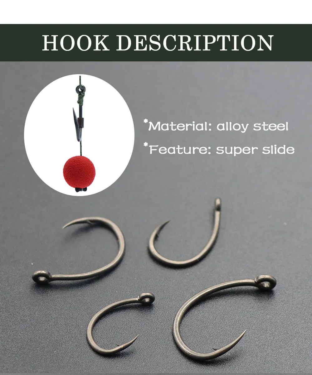 6pcs Carp Fishing Ready Tied Hair Rigs Alloy Steel Carp Fishing Hook Braided Line For Method Feeder Fishing Accessories Tackle