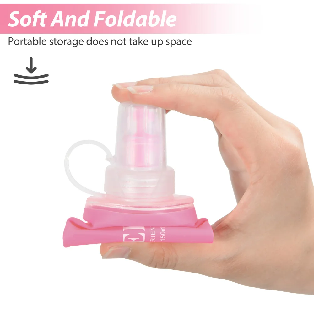 NEWBOLER 150/250/500ml Water Bottle TPU Collapsible Soft Flask Outdoor Sport Hiking Camping Running Portable Soft Water Bottle