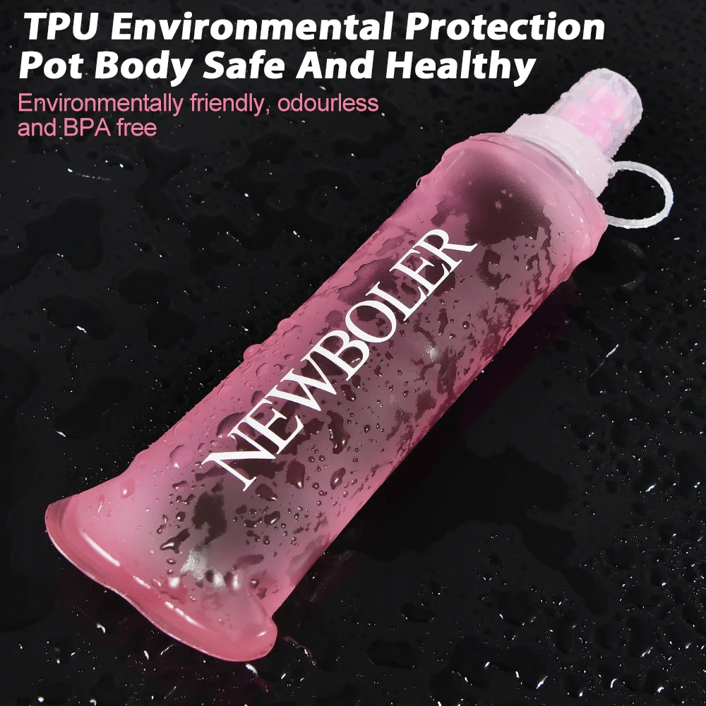 NEWBOLER 150/250/500ml Water Bottle TPU Collapsible Soft Flask Outdoor Sport Hiking Camping Running Portable Soft Water Bottle
