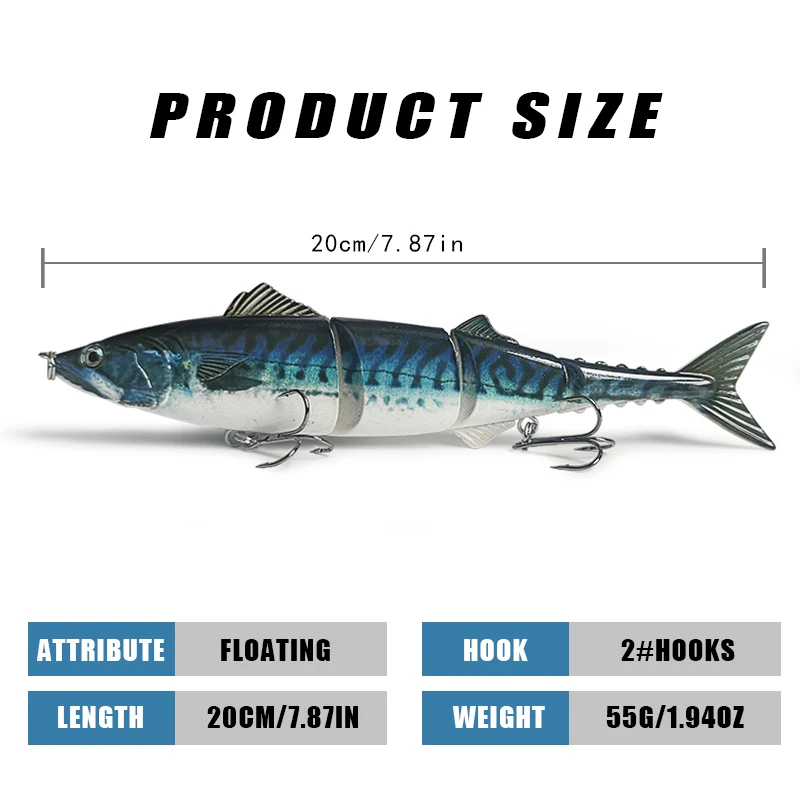 20cm55g Bionic Multi-Section Lure Fishing Baits for Sea And Freshwater Far Casting Prey Fish Universal Fishing Grounds