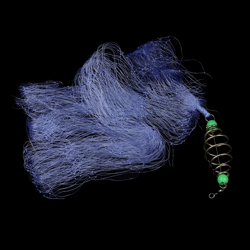 4Pcs/Lots Durable Fish Bait Net Nylon Folding Fishing Spring Net With Luminous Beads Netting For Night Fishing Shoal Cast Nets