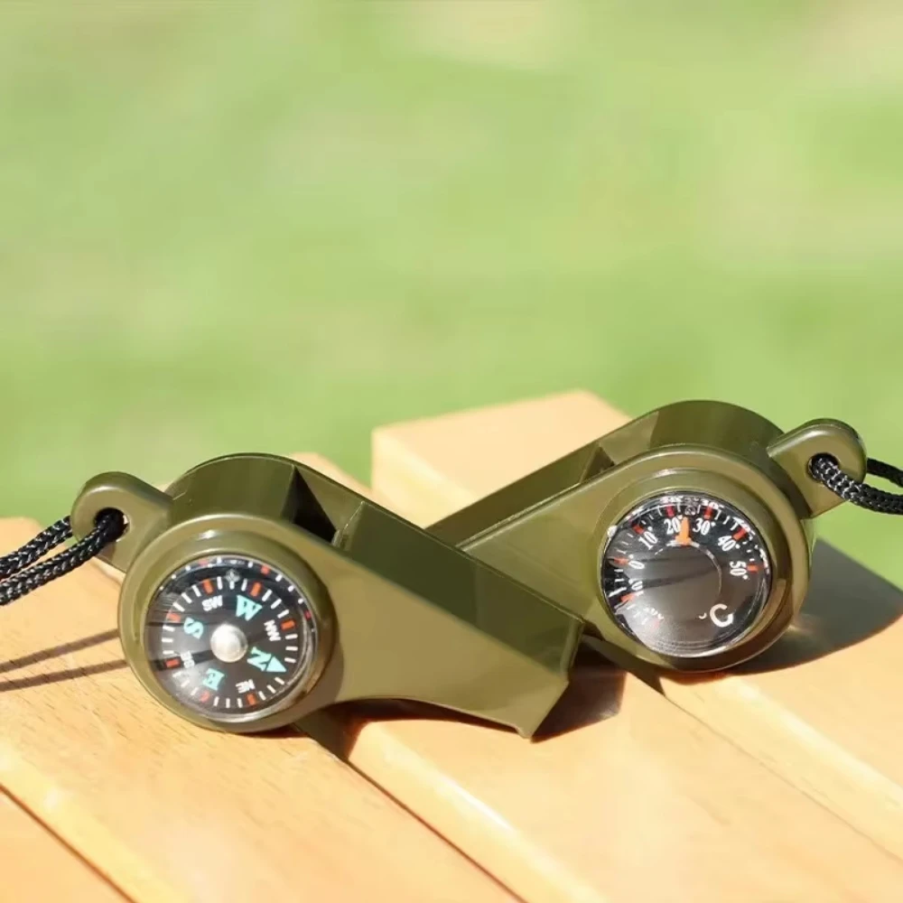 3in1 Outdoor Emergency Whistle with Compass, Thermometer, Outdoor Whistle, Convenient to Carry Suitable for Camping and Hiking