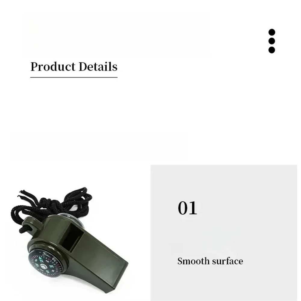 3in1 Outdoor Emergency Whistle with Compass, Thermometer, Outdoor Whistle, Convenient to Carry Suitable for Camping and Hiking