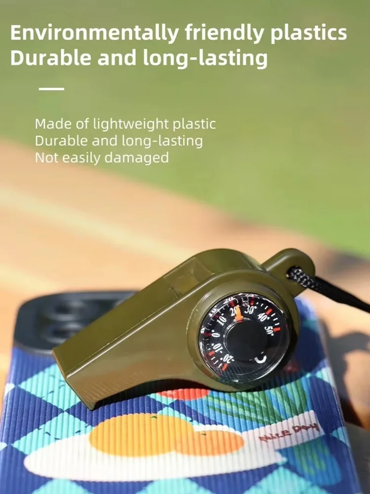 3in1 Outdoor Emergency Whistle with Compass, Thermometer, Outdoor Whistle, Convenient to Carry Suitable for Camping and Hiking