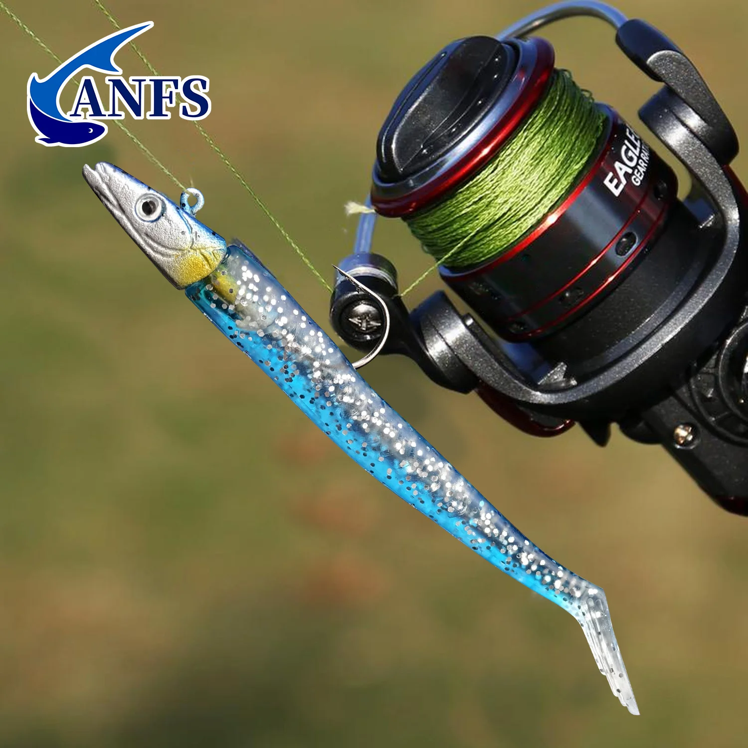 ANFS 5pcs Soft Fishing Lures Kit Artificial Bait with Spoon Jig for Freshwater Saltwater Fishing