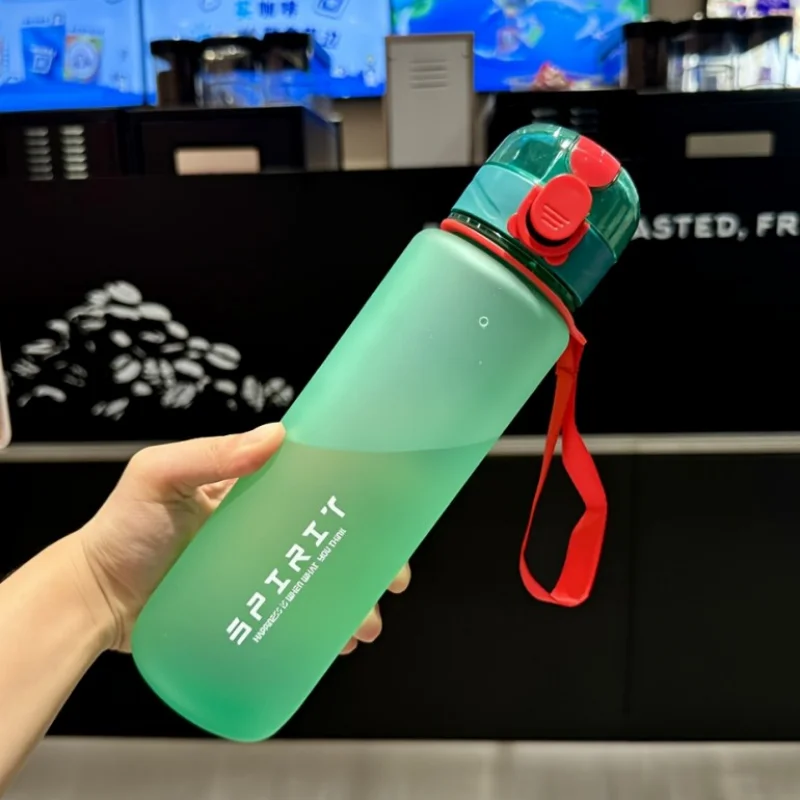 700ML Sports Water Bottle Scale Marked Drop Resistant Drink Cup For Sport Outdoor Plastic Drink Bottle Large Capacity Leakproof