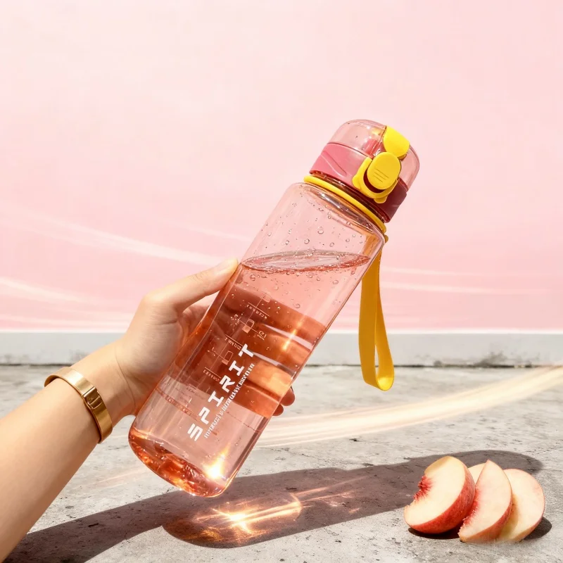 700ML Sports Water Bottle Scale Marked Drop Resistant Drink Cup For Sport Outdoor Plastic Drink Bottle Large Capacity Leakproof