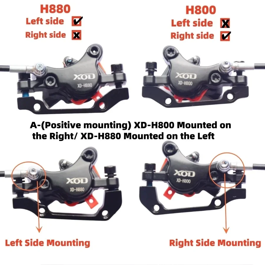 XOD Bike Electric Bike Scooter Hydraulic Brake Clamp E-bike Scooter Accessories XD-H800 /XD-H880