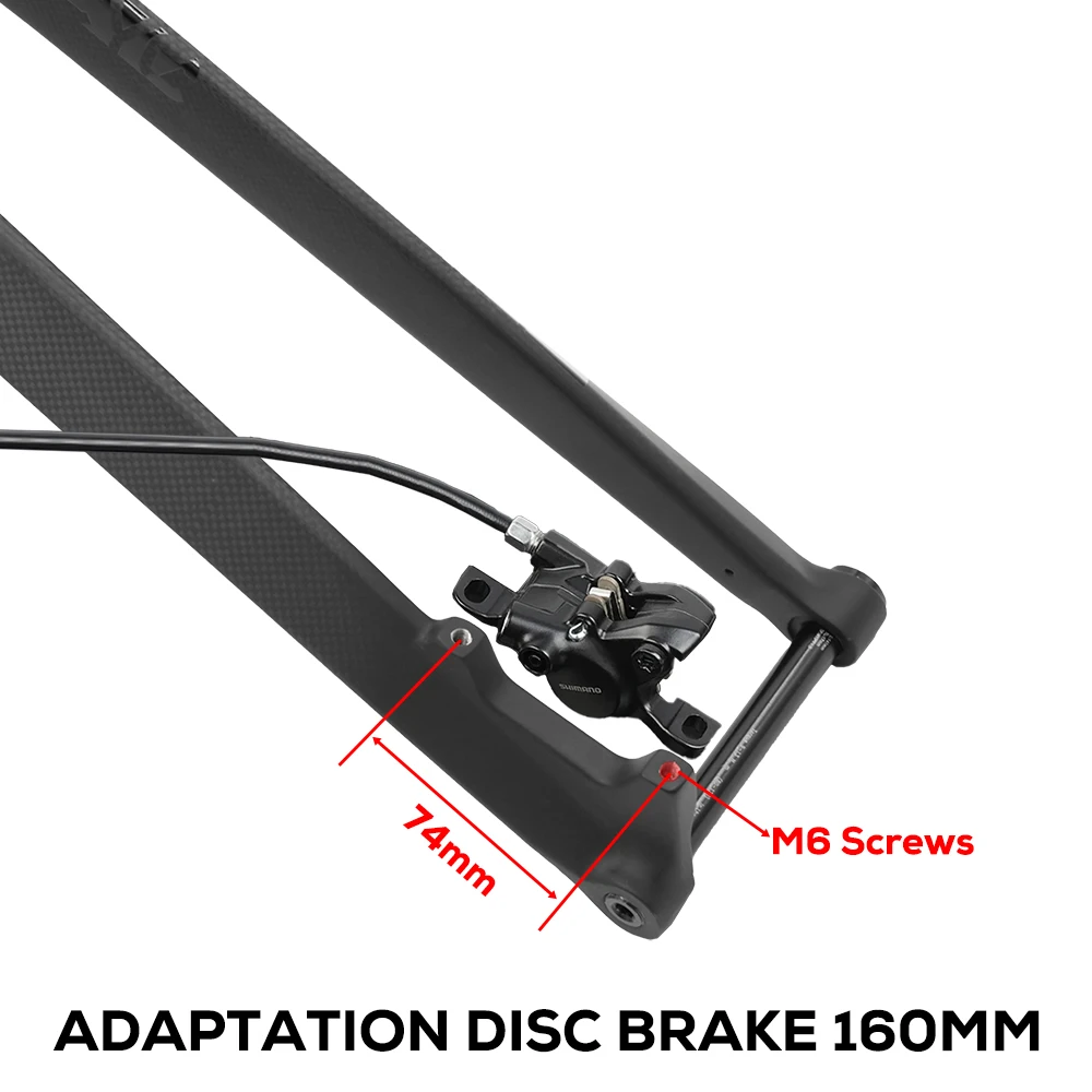 MTB Full Carbon Fiber Rigid Fork,Straight/Tapared Tube Bicycle Fork,9*100mm Quick Release,Thru Axle 15*100mm,26/27.5/29 Inch