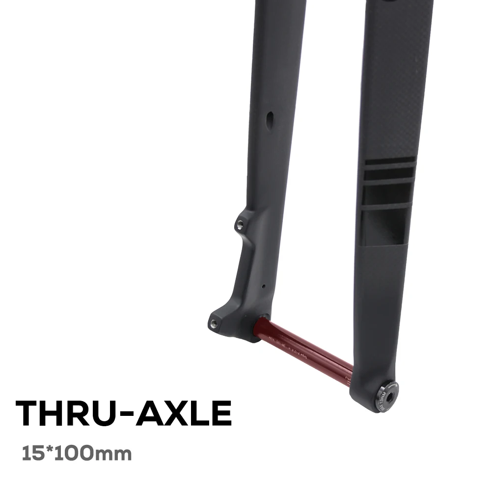 MTB Full Carbon Fiber Rigid Fork,Straight/Tapared Tube Bicycle Fork,9*100mm Quick Release,Thru Axle 15*100mm,26/27.5/29 Inch