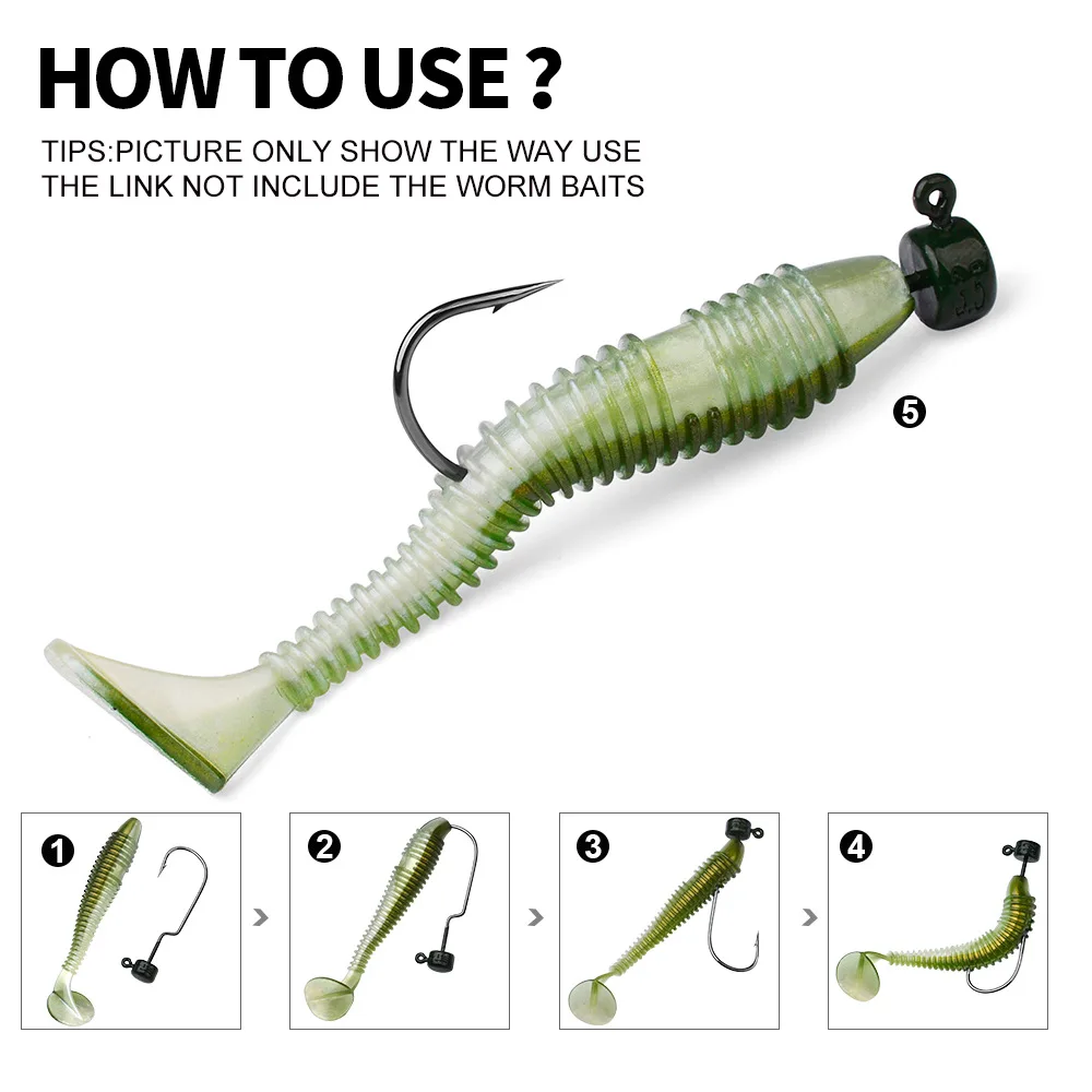 10PCS/LOT 3.5G 5G 7G Barbed Jig Head Worm Soft Bait Lead Head Hook High Carbon Steel For Carp Bass Fishing Lures