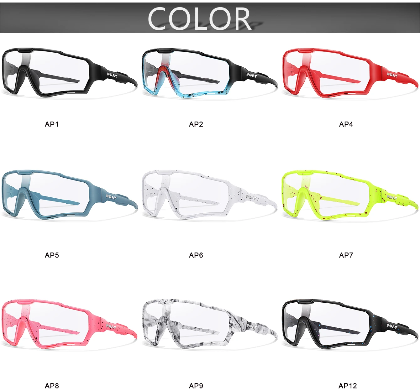 3 Packs Photochromic Cycling Sunglasses for Men and Women Outdoor Sports Full Frame Glasses for Running Cycling Hiking Unisex