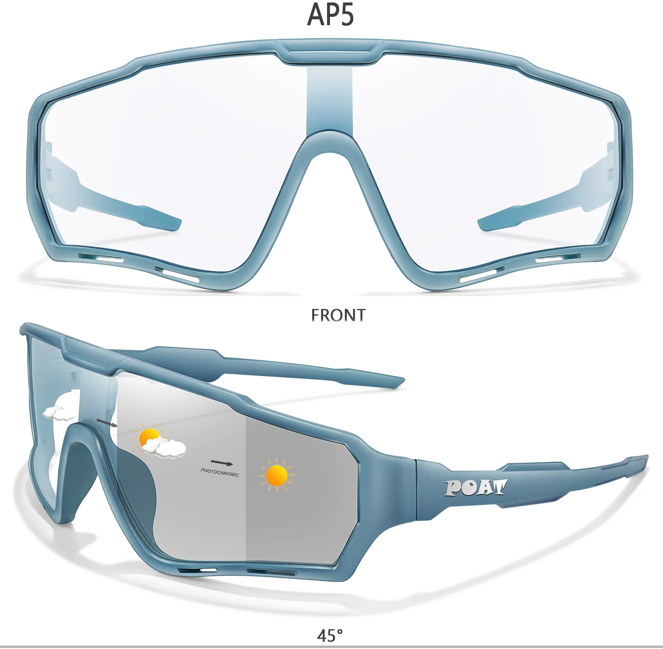 3 Packs Photochromic Cycling Sunglasses for Men and Women Outdoor Sports Full Frame Glasses for Running Cycling Hiking Unisex