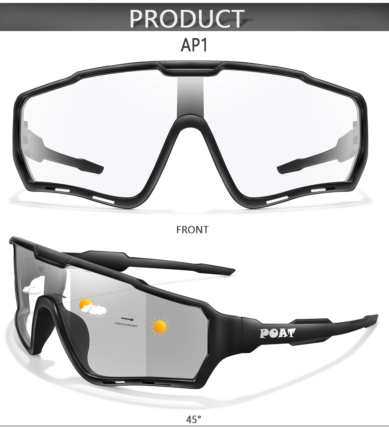 3 Packs Photochromic Cycling Sunglasses for Men and Women Outdoor Sports Full Frame Glasses for Running Cycling Hiking Unisex