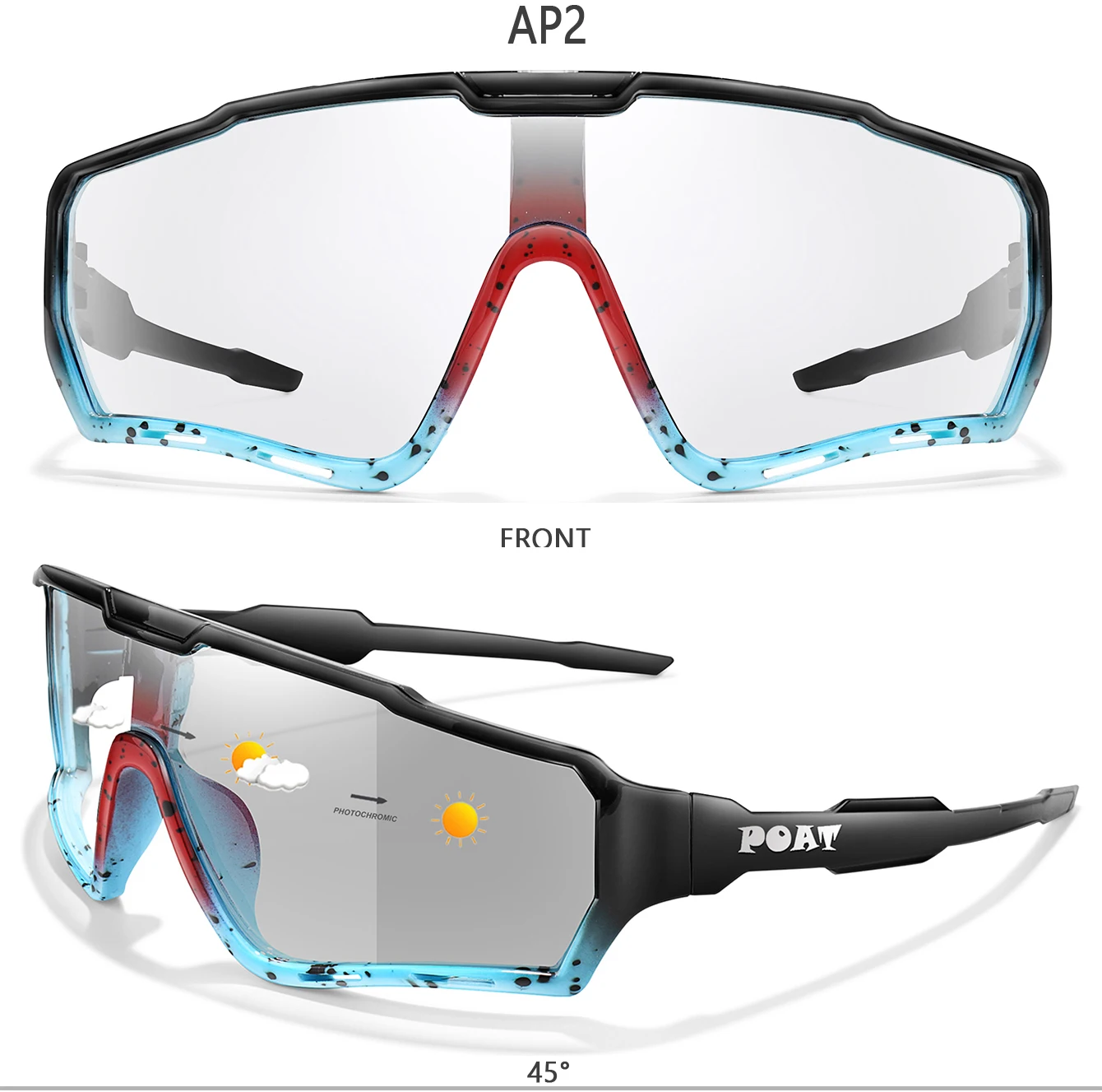 3 Packs Photochromic Cycling Sunglasses for Men and Women Outdoor Sports Full Frame Glasses for Running Cycling Hiking Unisex