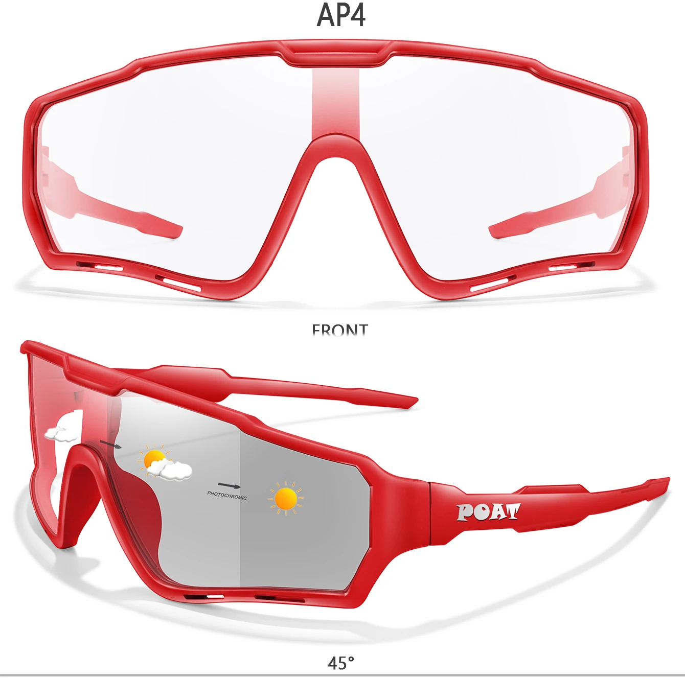 3 Packs Photochromic Cycling Sunglasses for Men and Women Outdoor Sports Full Frame Glasses for Running Cycling Hiking Unisex