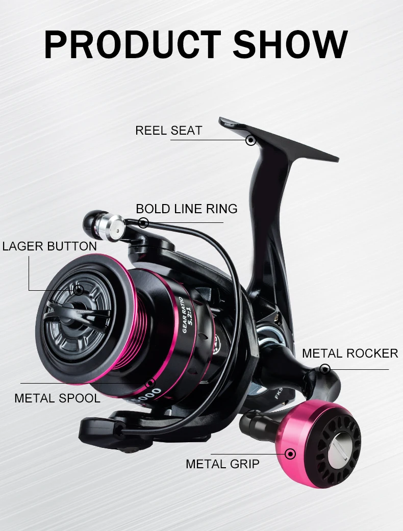 Professional Ultra Light Metal/EVA Left/Right Hand Swap Fishing Reel Grip 5.2:1 High 26LB Max Drag Speed Casting Spinning Reel
