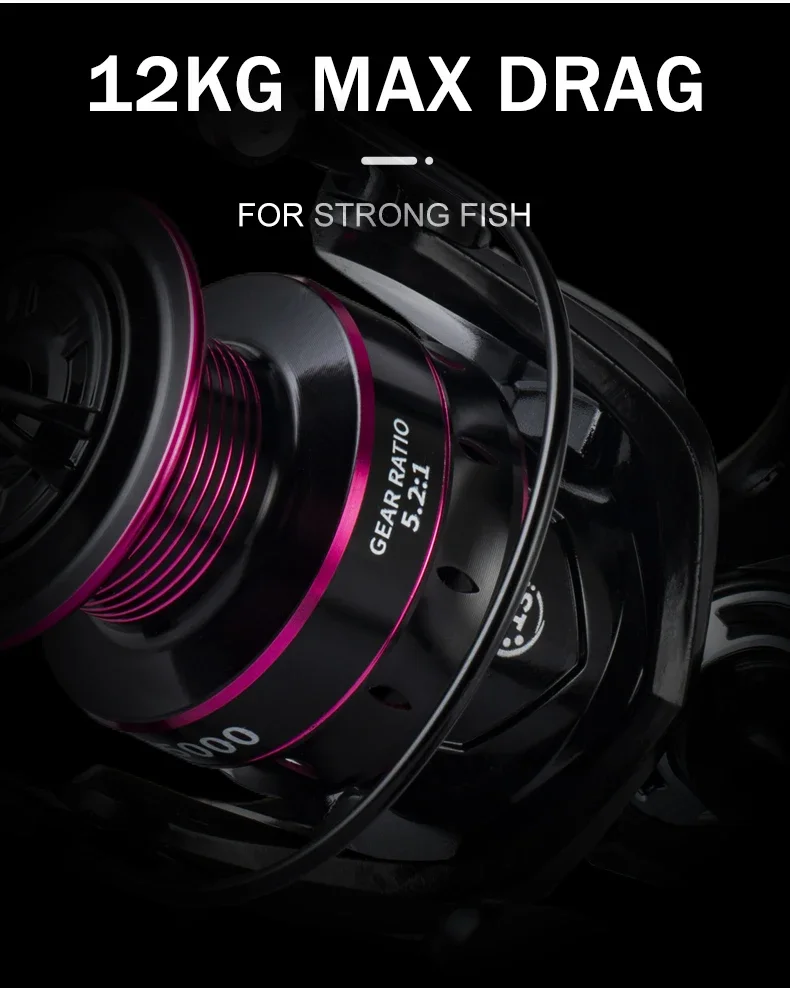 Professional Ultra Light Metal/EVA Left/Right Hand Swap Fishing Reel Grip 5.2:1 High 26LB Max Drag Speed Casting Spinning Reel