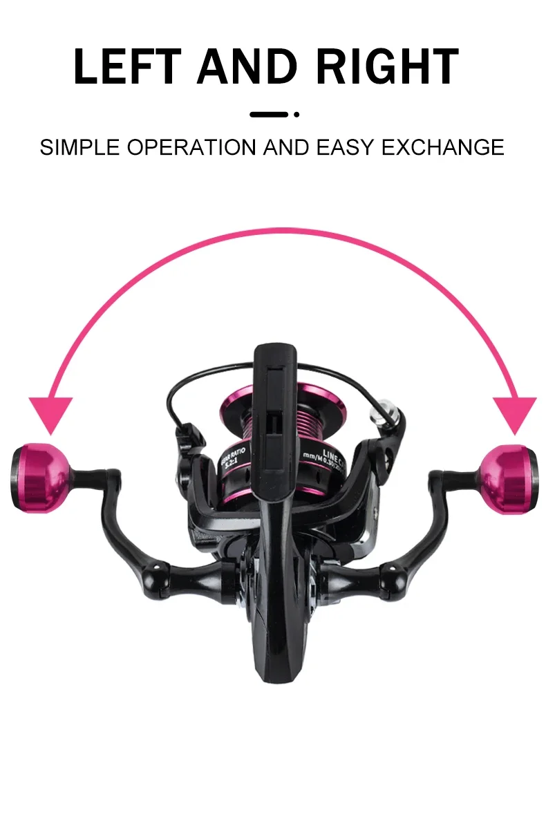 Professional Ultra Light Metal/EVA Left/Right Hand Swap Fishing Reel Grip 5.2:1 High 26LB Max Drag Speed Casting Spinning Reel