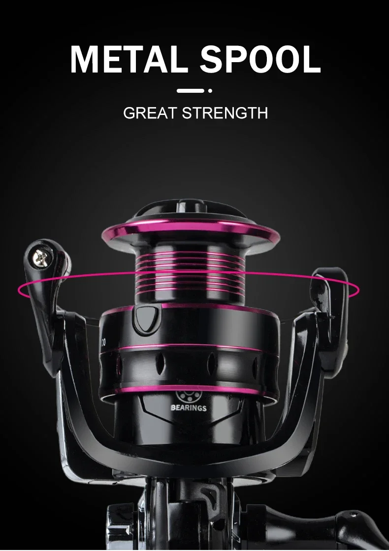 Professional Ultra Light Metal/EVA Left/Right Hand Swap Fishing Reel Grip 5.2:1 High 26LB Max Drag Speed Casting Spinning Reel