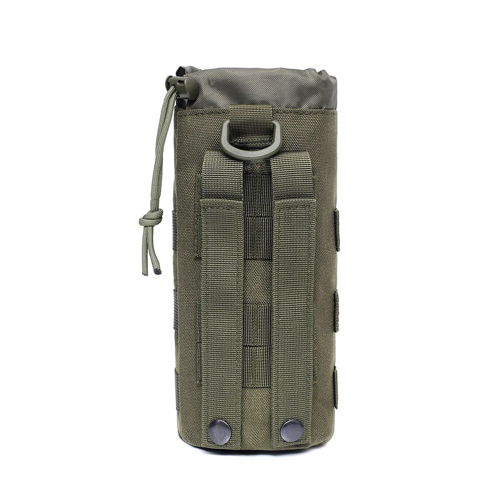 Tactical Molle Water Bottle Bag Outdoor Hiking Camping Drawstring Holder Multifunction Bottle Storage Pouch Pocket