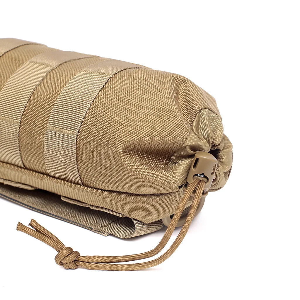 Tactical Molle Water Bottle Bag Outdoor Hiking Camping Drawstring Holder Multifunction Bottle Storage Pouch Pocket