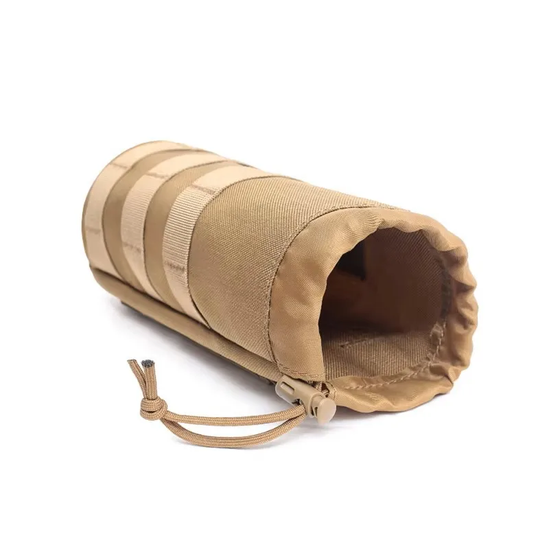 Tactical Molle Water Bottle Bag Outdoor Hiking Camping Drawstring Holder Multifunction Bottle Storage Pouch Pocket