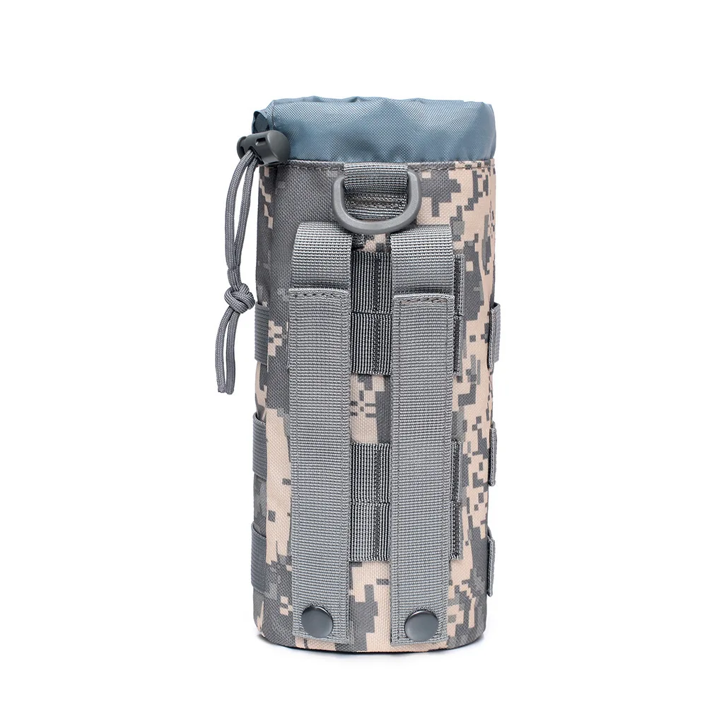 Tactical Molle Water Bottle Bag Outdoor Hiking Camping Drawstring Holder Multifunction Bottle Storage Pouch Pocket