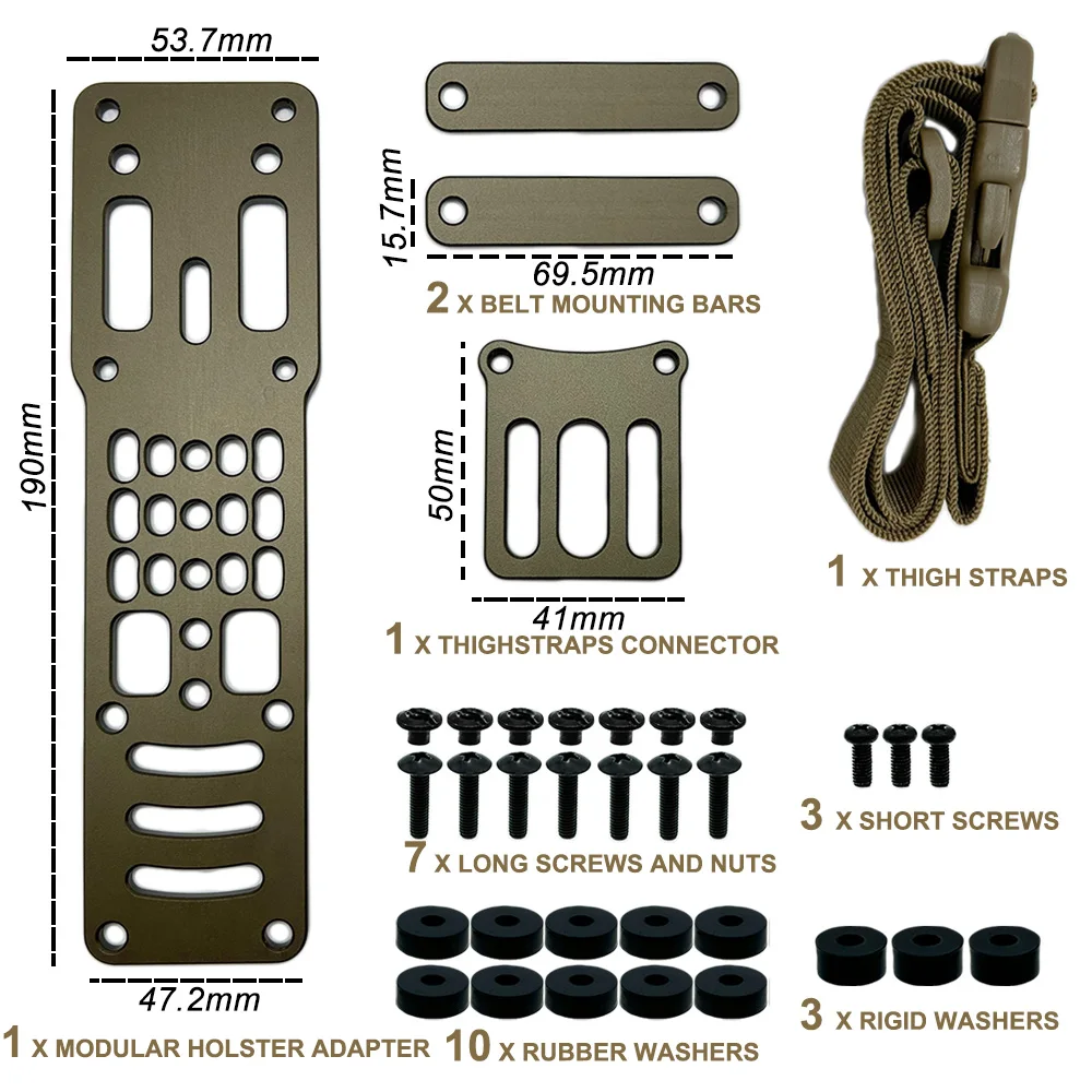 Tactical Drop Leg Carry Platform Metal Modular Adjustable Pistol Holster Adapter Compatible QLS Airsoft Adapter Accessories