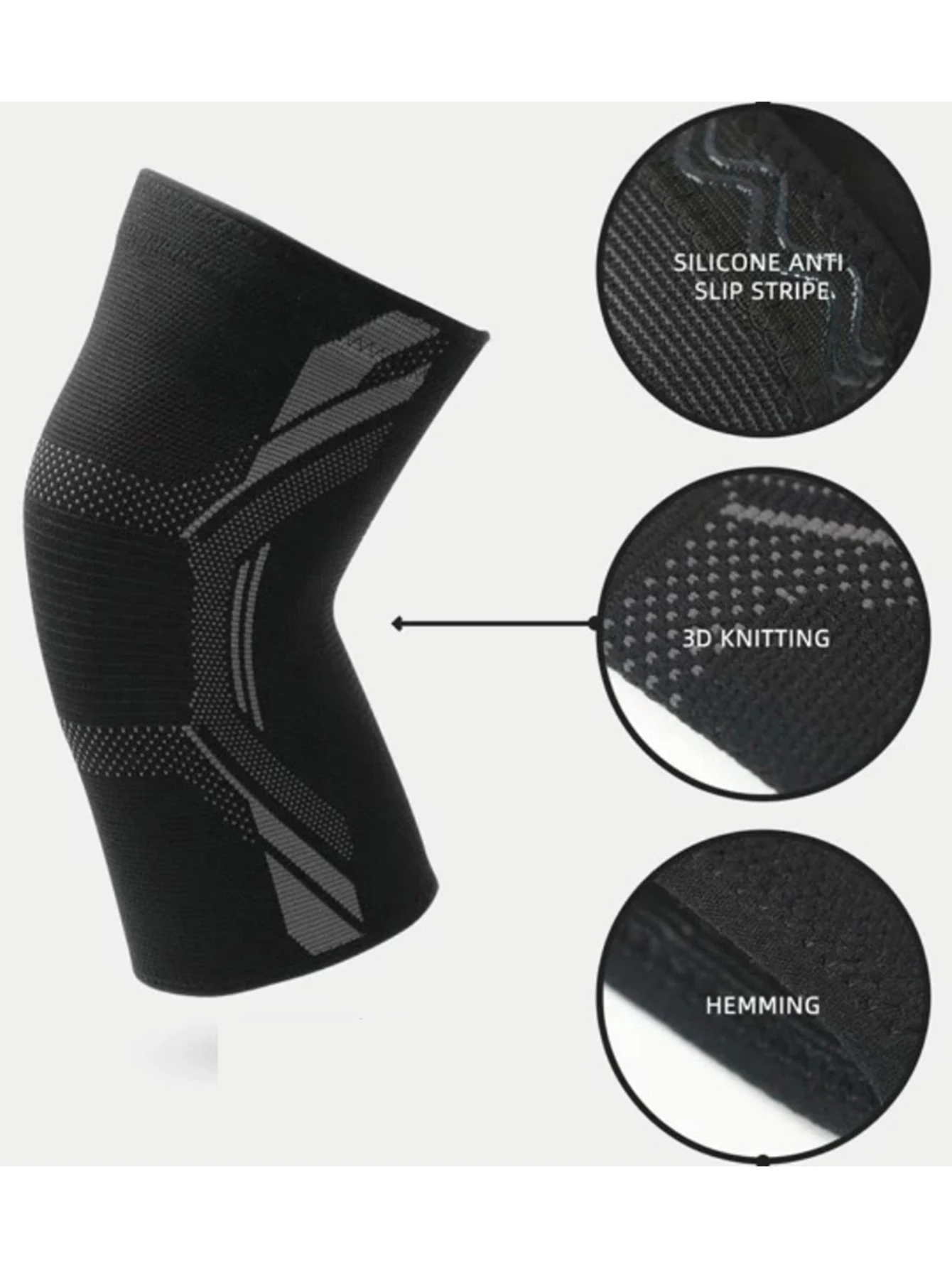 2PCS High-Elastic Compression Knee Sleeves,Breathable Supportive Knee Braces with Reinforced Knee Pad,Gym Sports Knee Support