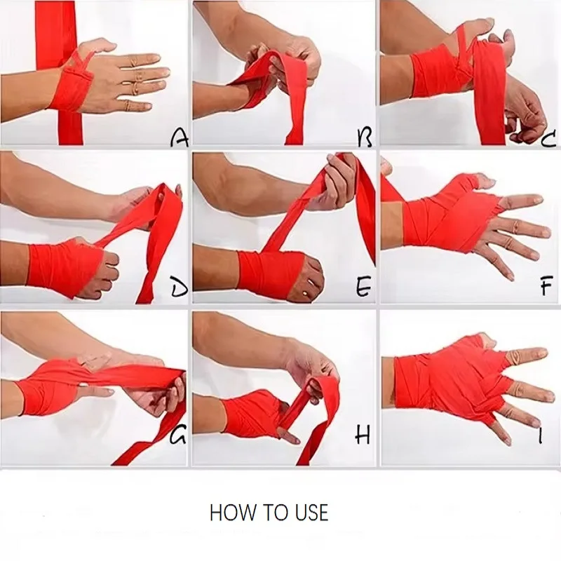 2PCS 2.5 or 5M Boxing Training Bandages Cotton Sports Bandages Sanda Kick Boxing Mma Hand Gloves Wraps Belt Boxing Sports Strap