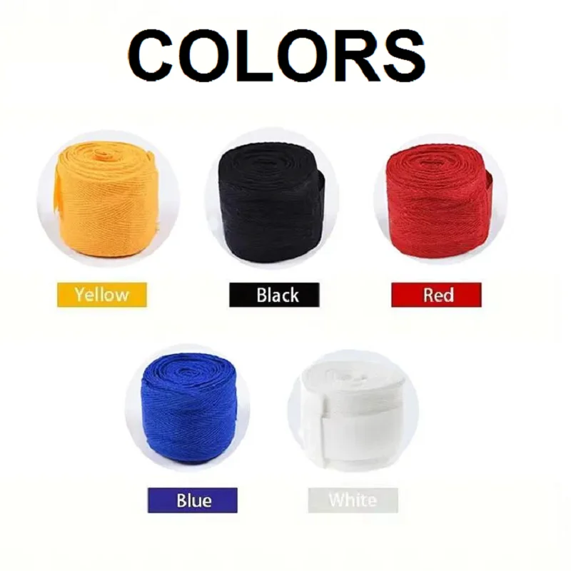 2PCS 2.5 or 5M Boxing Training Bandages Cotton Sports Bandages Sanda Kick Boxing Mma Hand Gloves Wraps Belt Boxing Sports Strap