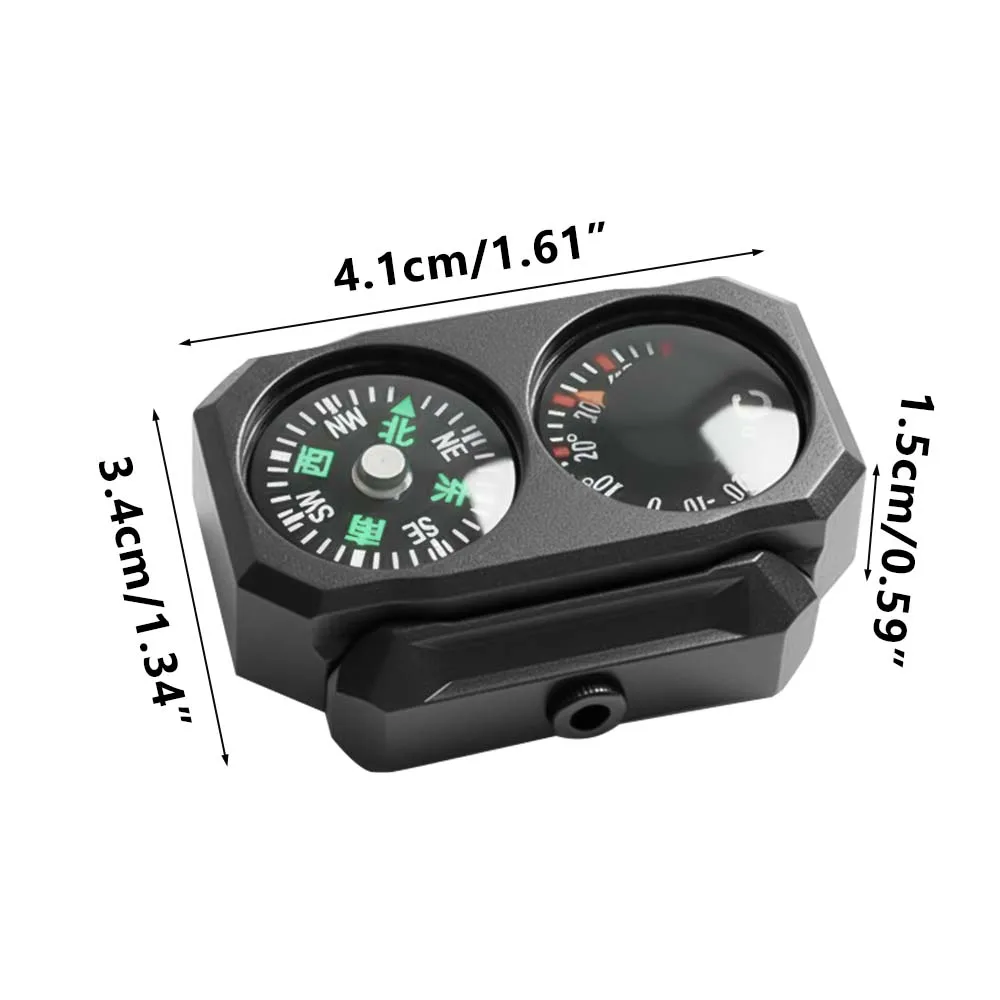 3/5Pcs Compass Thermometer Combo 2 in 1 Tactical Airsoft AR15 M4 M16 Compact Navigation Thermometer for 20mm Rail Gun Accessory